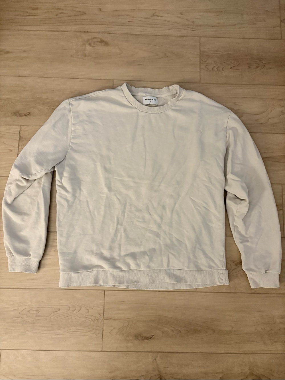 Melrose Place Lightweight Cream/Tan Crewneck Sweatshirt